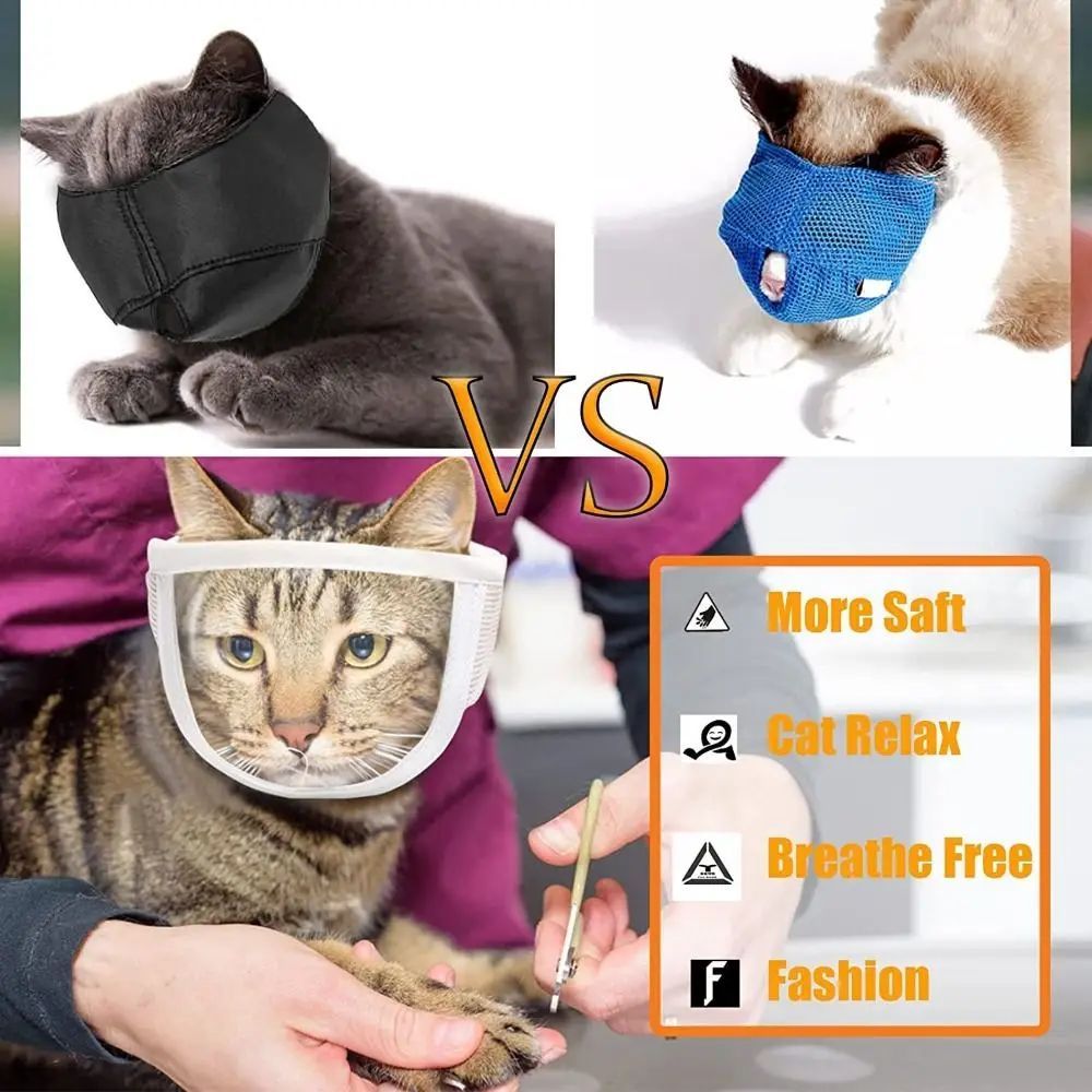 Adjustable Anti-Bite Pet Muzzle Mask | Breathable Tool for Puppy, Kitten, Cats, & Dogs