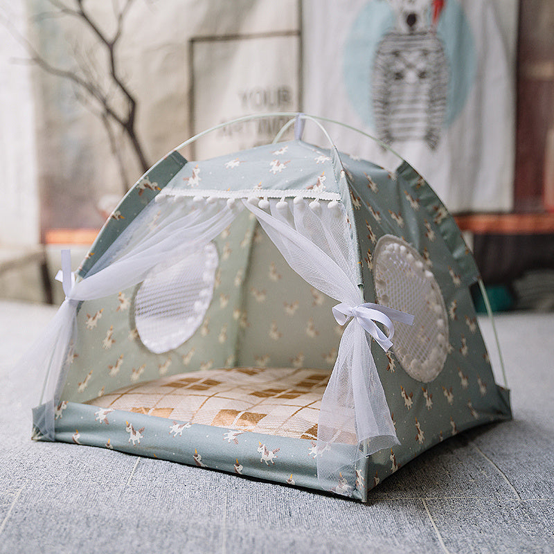 Removable & Washable Semi-Enclosed Pet Bed | Warm Snuggle Cave House