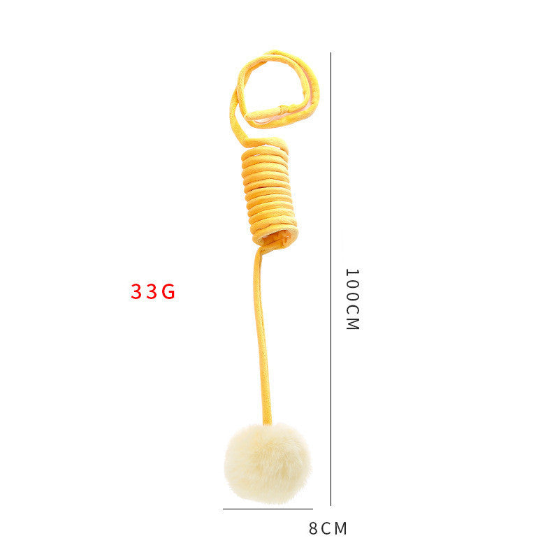Interactive Cat Toy with Sucker Base | Spring Rabbit Fur Ball Teaser