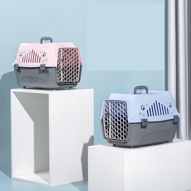 Portable Pet Travel Carrier | Cat Air Box, Small/Medium Dog Cage Outing Bag