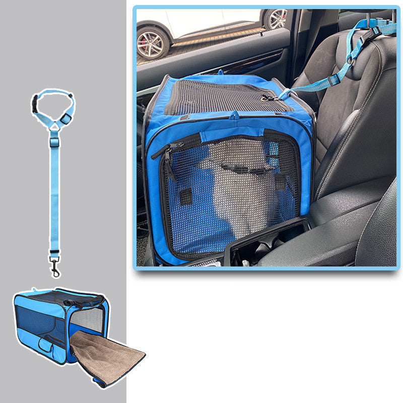 Soft Folding Pet Carrier Cage | Travel Bag with Locking Safety Zippers